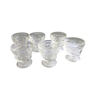 Hazel Atlas Big Top Peanut Butter Footed Sherbet Glass Cup‎ Lot of 6 Vintage 50s